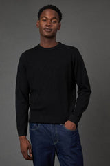 Black Diamond Jacquard Crew Neck Jumper