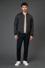 Burton Charcoal Textured Bomber Jacket
