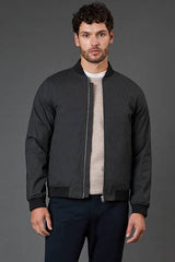 Burton Charcoal Textured Bomber Jacket