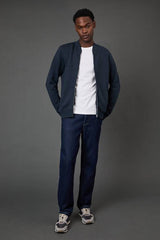 Navy Quilted Baseball Jacket