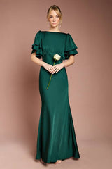 Coast Honoured Satin Back Crepe High Neck Short Sleeve Maxi Bridesmaid Dress