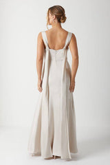 Cape Back Pleat Detail Bridesmaid Dress