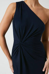 Twist Detail One Shoulder Jersey Bridesmaid Dress