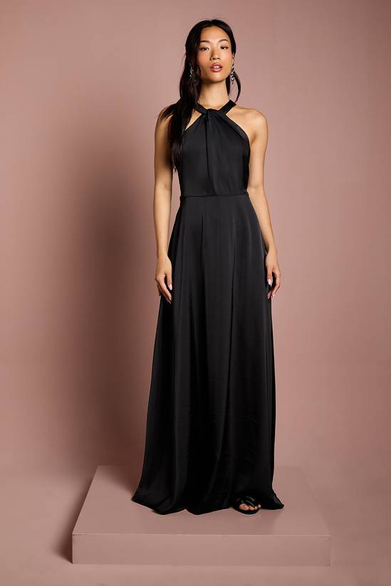 Coast Honoured Twist Halterneck Satin Maxi Bridesmaid Dress
