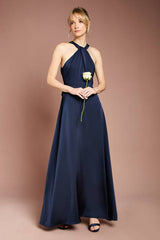 Coast Honoured Twist Halterneck Satin Maxi Bridesmaid Dress