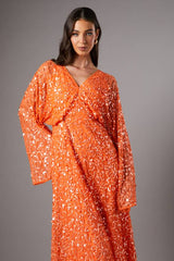 Sequin Batwing Midi Dress