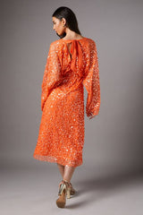 Sequin Batwing Midi Dress