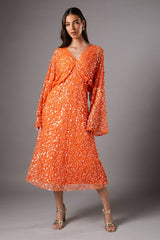 Sequin Batwing Midi Dress