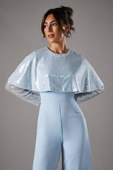 Sequin Cape Jumpsuit