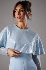 Sequin Cape Jumpsuit