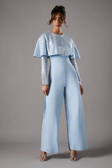 Sequin Cape Jumpsuit