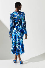 Panelled Tie Detail Midi Dress
