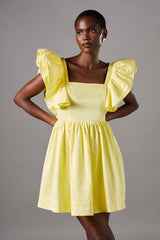Frill Shoulder Mini Dress