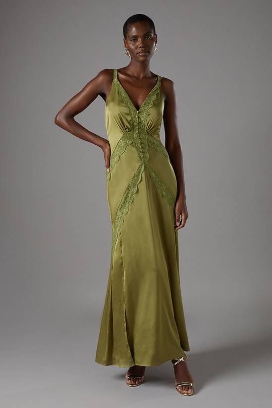 Lace Trim Maxi Dress