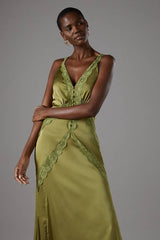 Lace Trim Maxi Dress