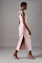 Bow Detail Round Neck Midaxi Dress