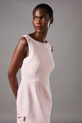 Bow Detail Round Neck Midaxi Dress
