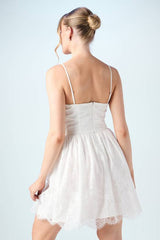 Embellished Lace Bandeau Bridal Mini Dress
