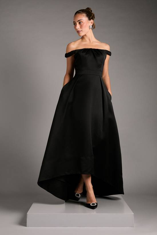 Bardot Fit and Flare Hi Low Hem Maxi Dress