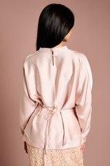Petite Cowl Neck Long Sleeve Blouse