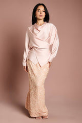 Petite Cowl Neck Long Sleeve Blouse