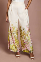 Petite Placement Print Wide Leg Trouser