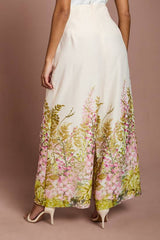 Petite Placement Print Wide Leg Trouser