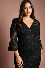 Plus Size Sequin Bodycon Midi Dress