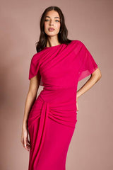 Contour Collective Twist Cape Sleeve Dress