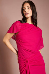 Contour Collective Twist Cape Sleeve Dress