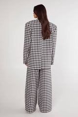 Gingham Tailored Wide Leg Pant Co-ord
