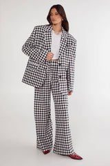 Gingham Tailored Wide Leg Pant Co-ord