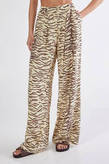 Zebra Print Linen Tailored Trousers Co-ord