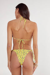 Ditsy Floral Picot Trim Triangle Bikini