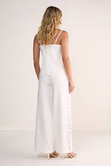 Cutwork Side Tailored Wide Leg Pants Co-ord