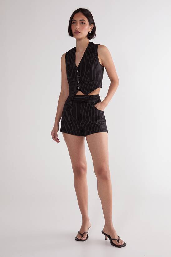Pinstripe Button Down Waistcoat Co-ord