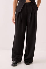 Double Pleated Wide Leg Tailored Pants