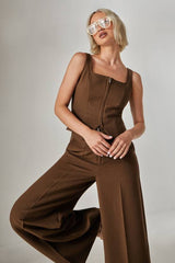 Tailored Zip Front Pants