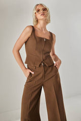 Tailored Zip Front Pants