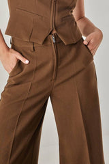 Tailored Zip Front Pants