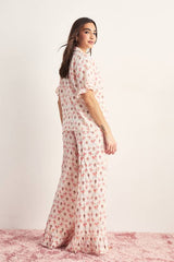 Gingerbread Ruffle Trouser Pajama Set