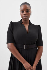Plus Size Structured Crepe Forever Pleat Dress