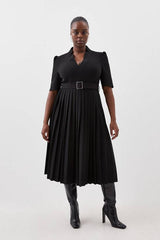Plus Size Structured Crepe Forever Pleat Dress