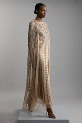 Premium Embellished Cape Maxi Dress