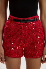 Sequin Tweed Tailored Shorts