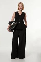 Ribbed Cotton Knitted Waistcoat