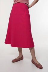 Tailored Textured Full Midi Skirt