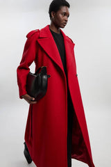 Wool Tailored Belted Midi Coat