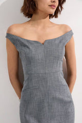 Tailored Marl Strappy Pencil Maxi Dress