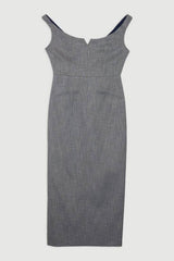 Tailored Marl Strappy Pencil Maxi Dress